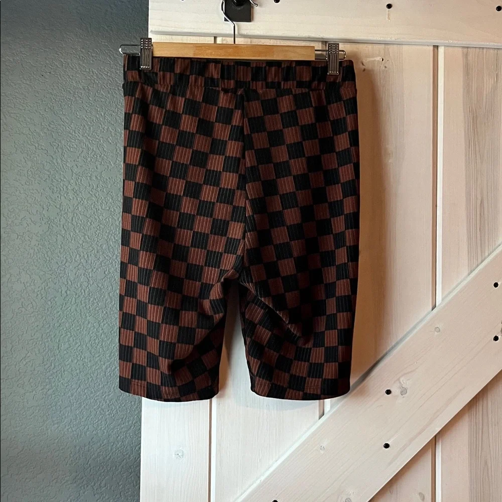 Dressed in LALA Malone Biker set in Mocha and Black Checkerboard - Picture 7 of 16